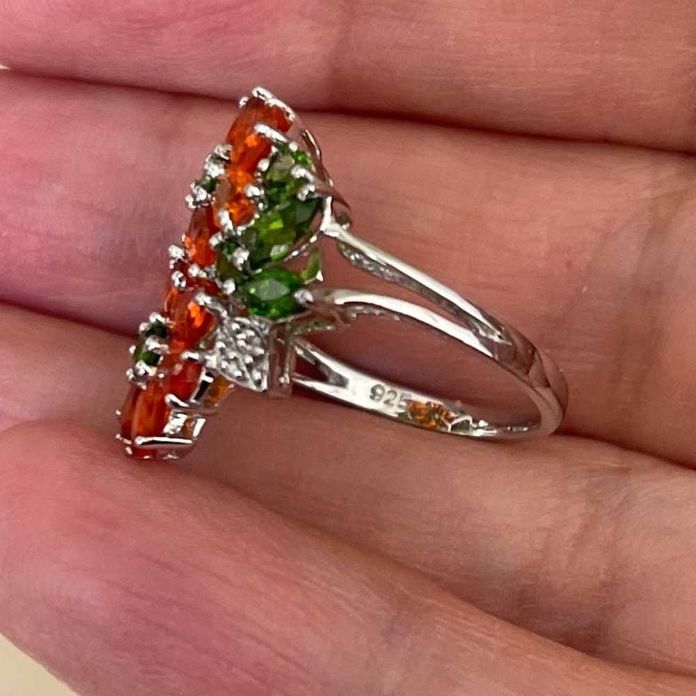 Natural diamond fire opal chrome diopside floral … - image 4