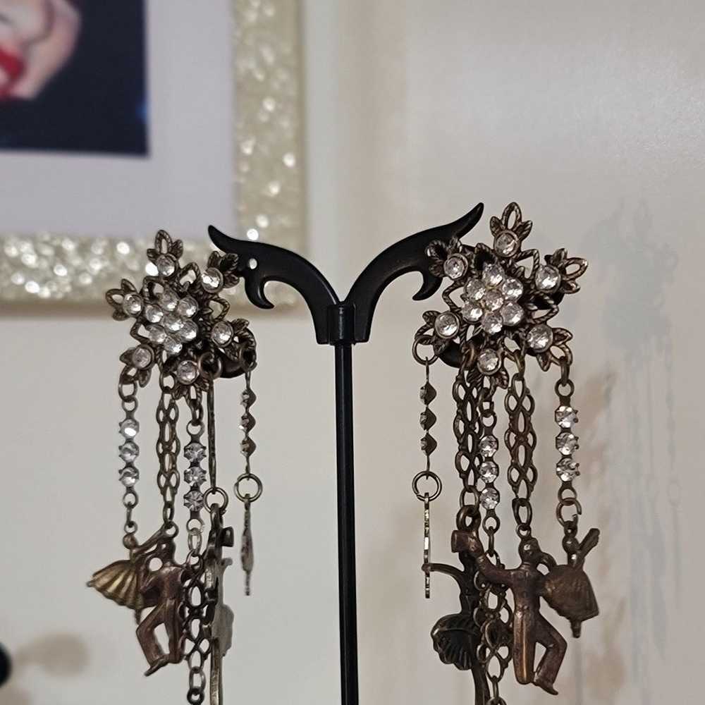 Dancing Ballerina Dangle Earrings Selena Style - image 3