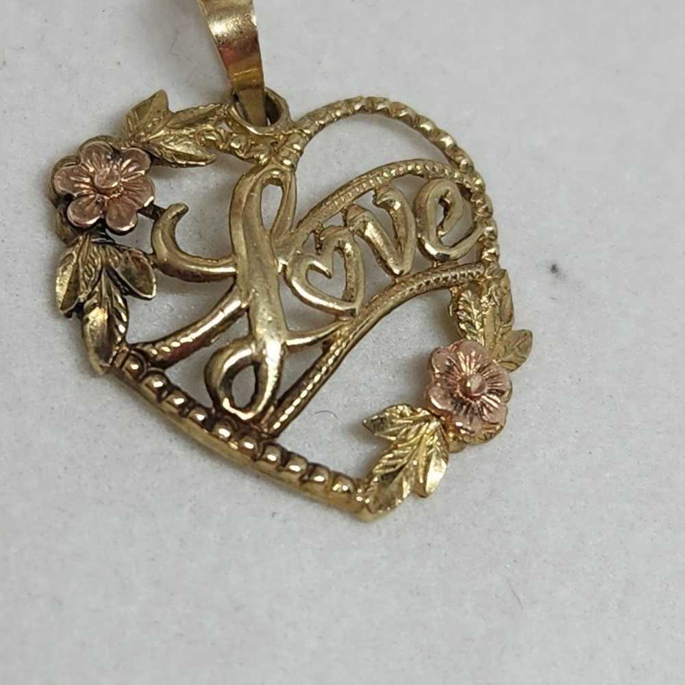 10kt solid gold Heart Pendant - image 2