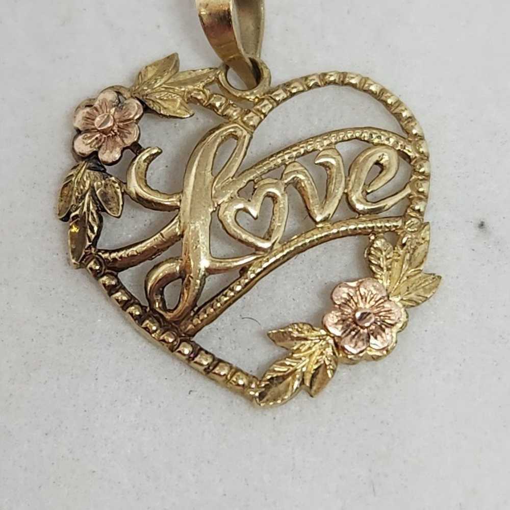 10kt solid gold Heart Pendant - image 3