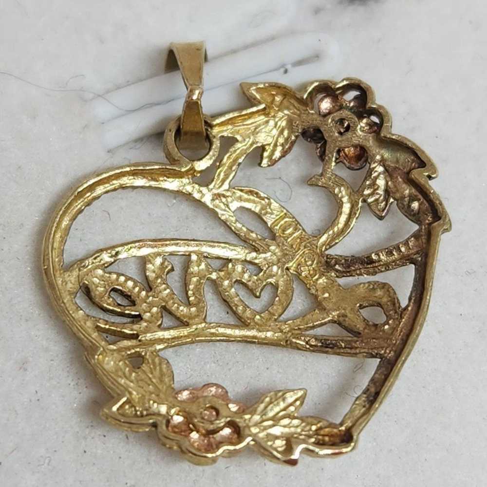 10kt solid gold Heart Pendant - image 4