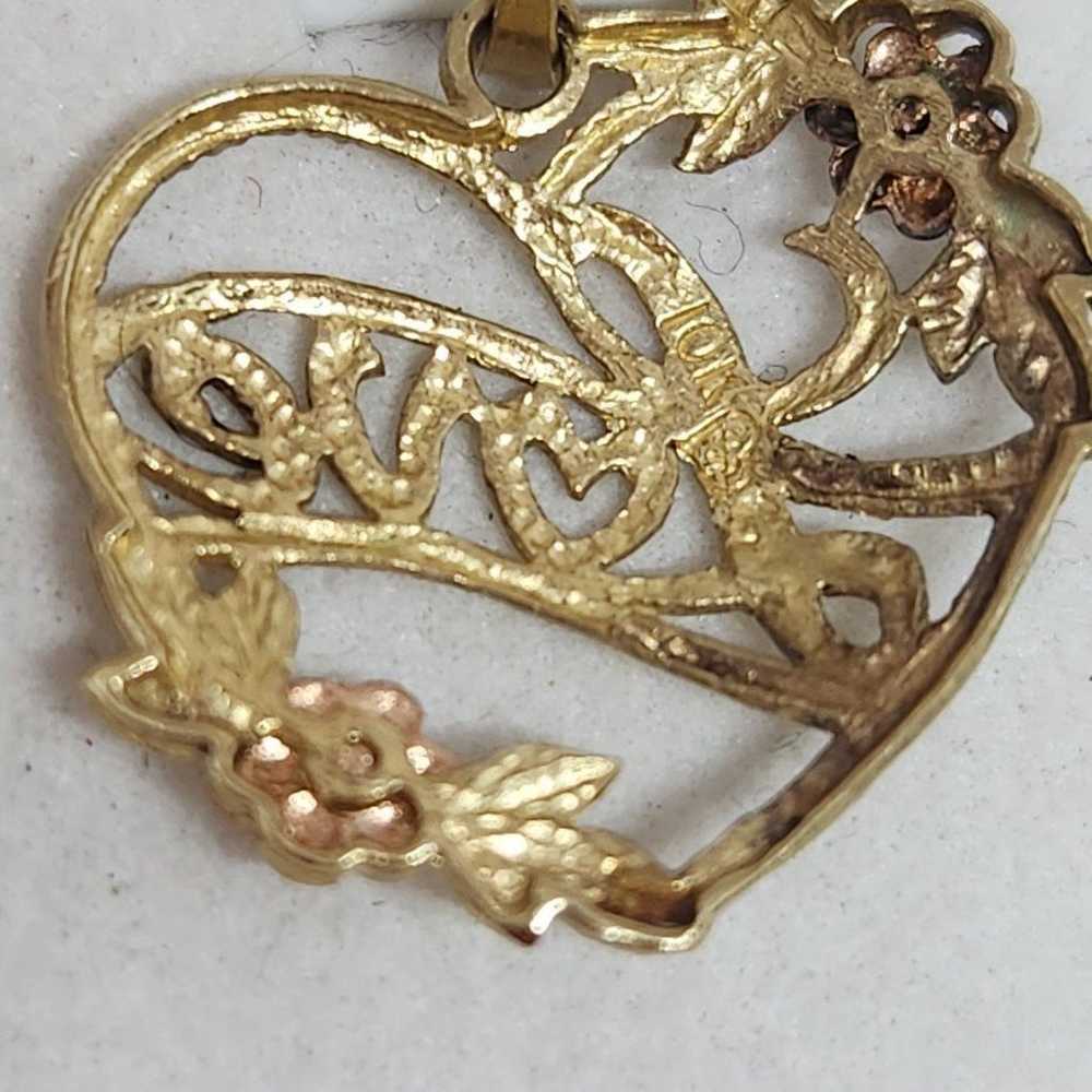 10kt solid gold Heart Pendant - image 5