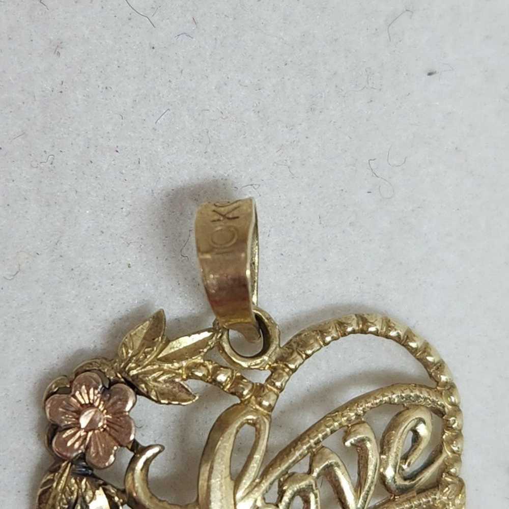 10kt solid gold Heart Pendant - image 6