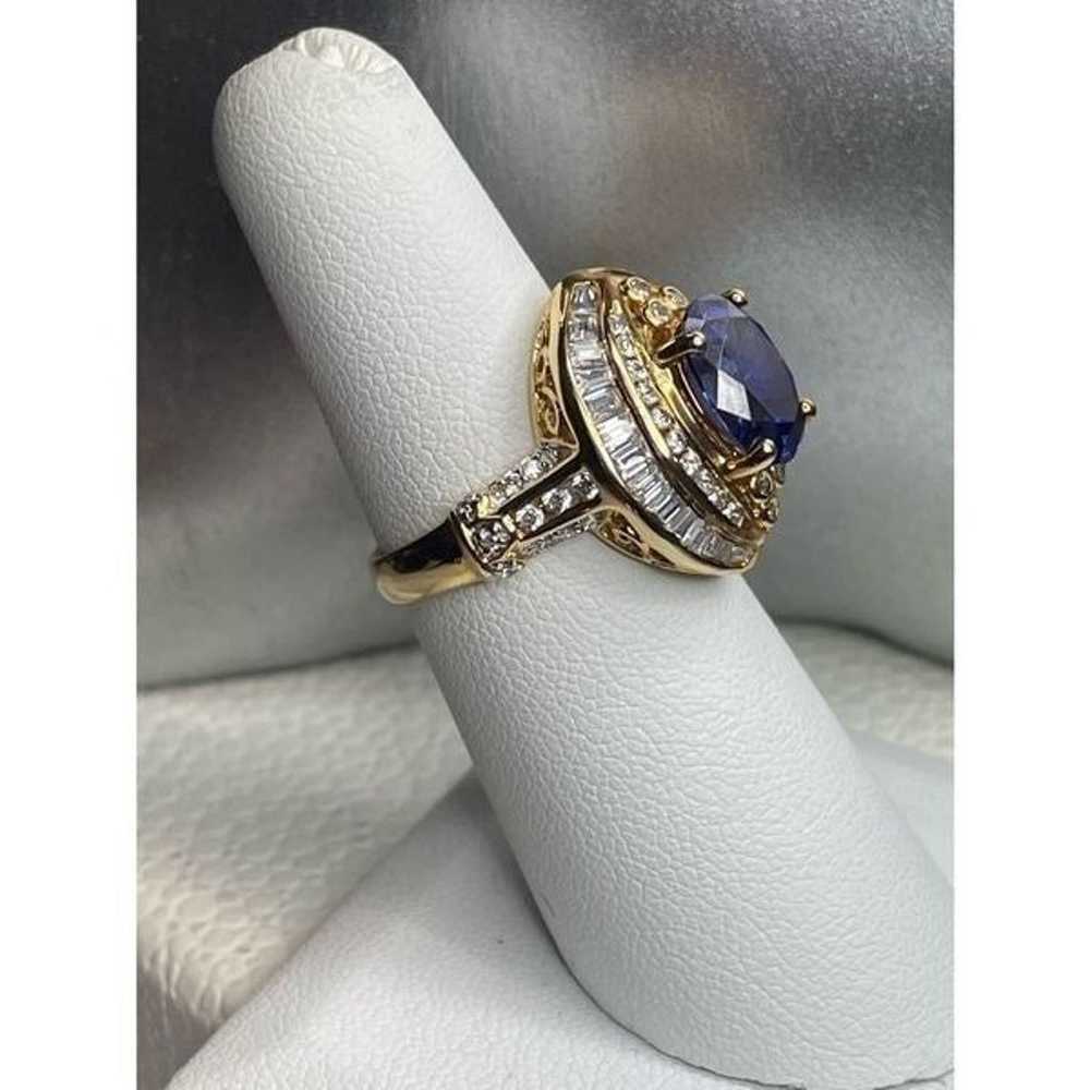 Sterling silver vermeil ring with iolite - image 3