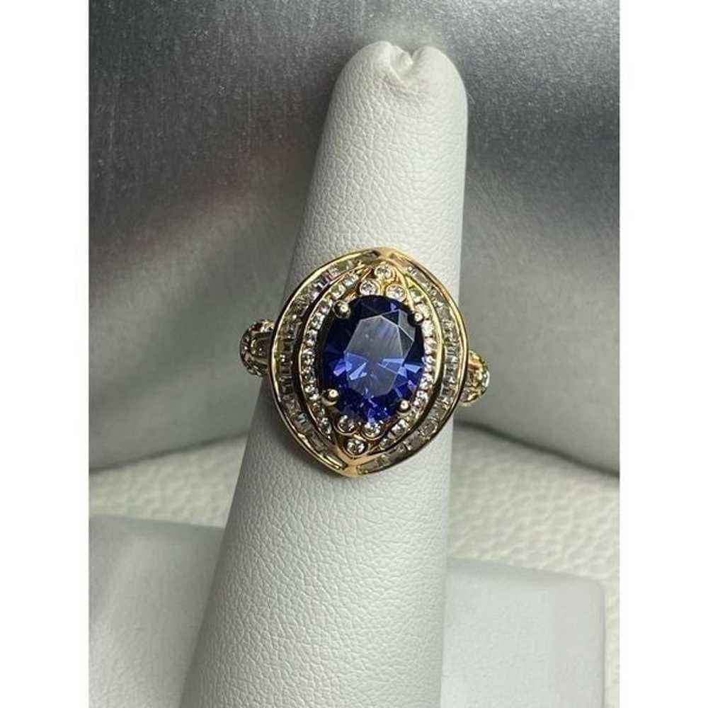 Sterling silver vermeil ring with iolite - image 4