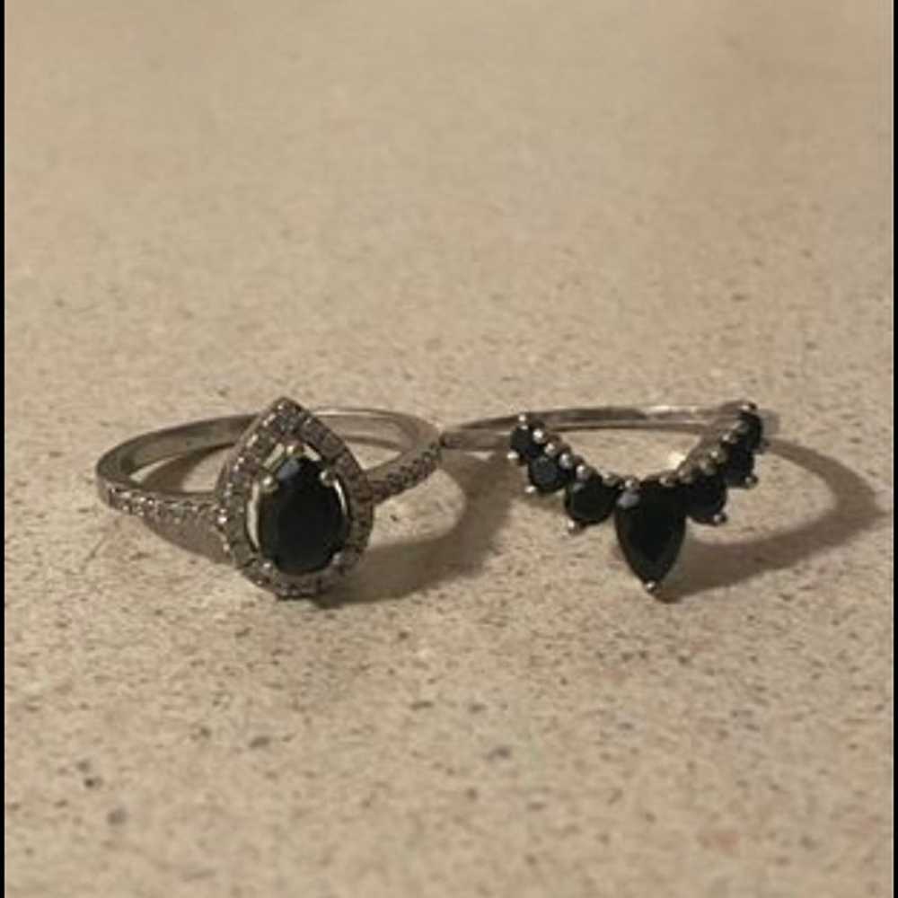 Black Onyx Teardrop Ring - image 2