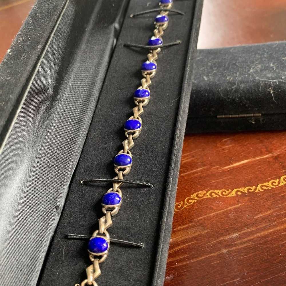 Lapis Lazuli bracelet in fine silver - image 1