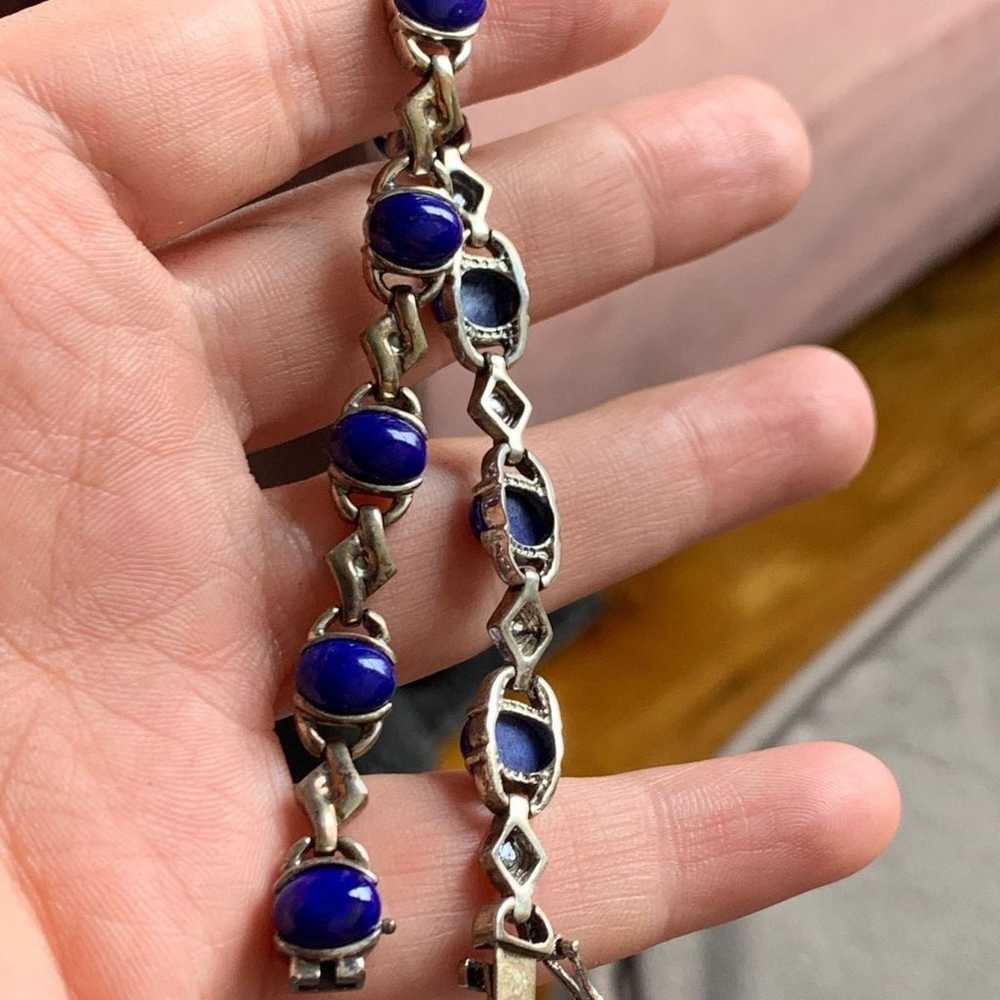 Lapis Lazuli bracelet in fine silver - image 2