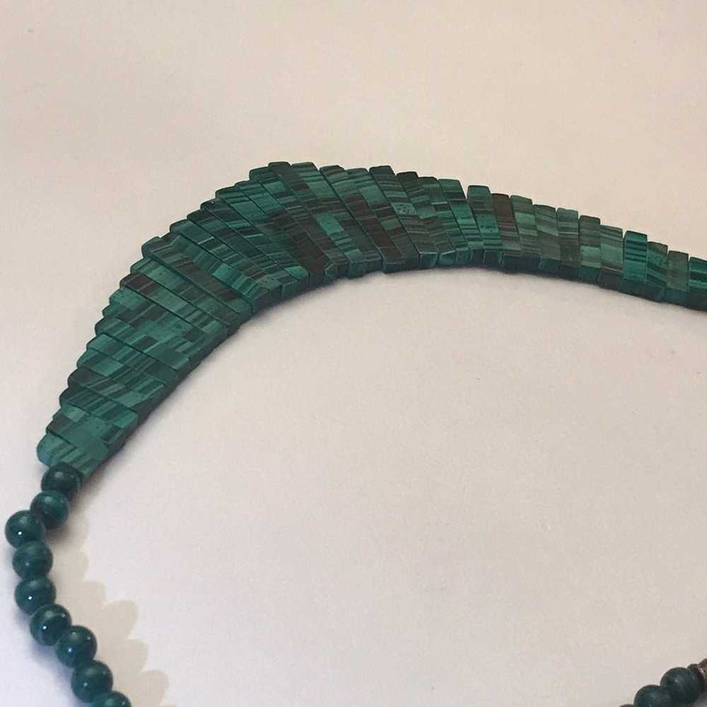 Vintage natural malachite neckles - image 6