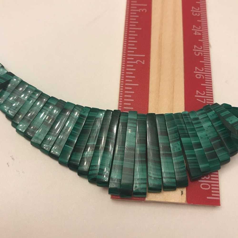 Vintage natural malachite neckles - image 9