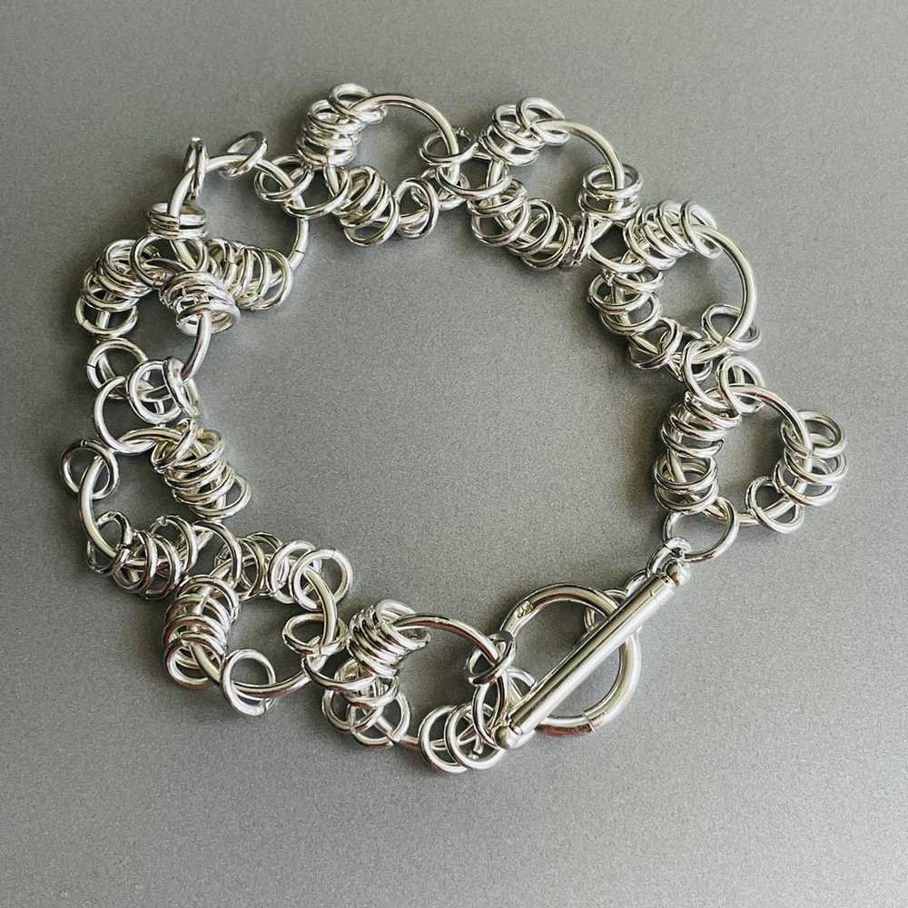 Sterling Silver Chainmaille Circle Links Toggle C… - image 1