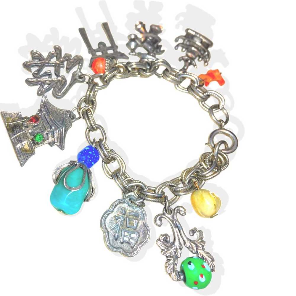 Napier Famous Vintage Asian Multi-Charm Bracelet - image 3