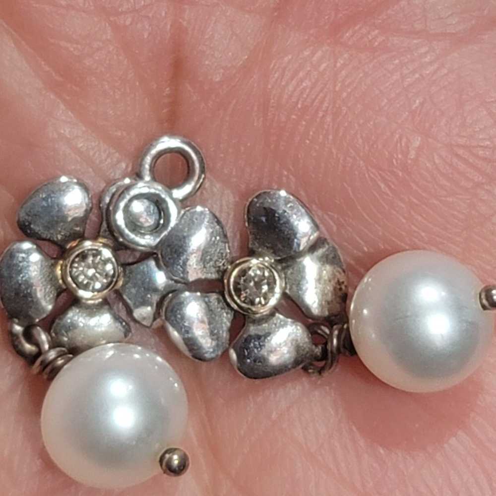 100% Authentic Pandora two toned white pearl w/ d… - image 3