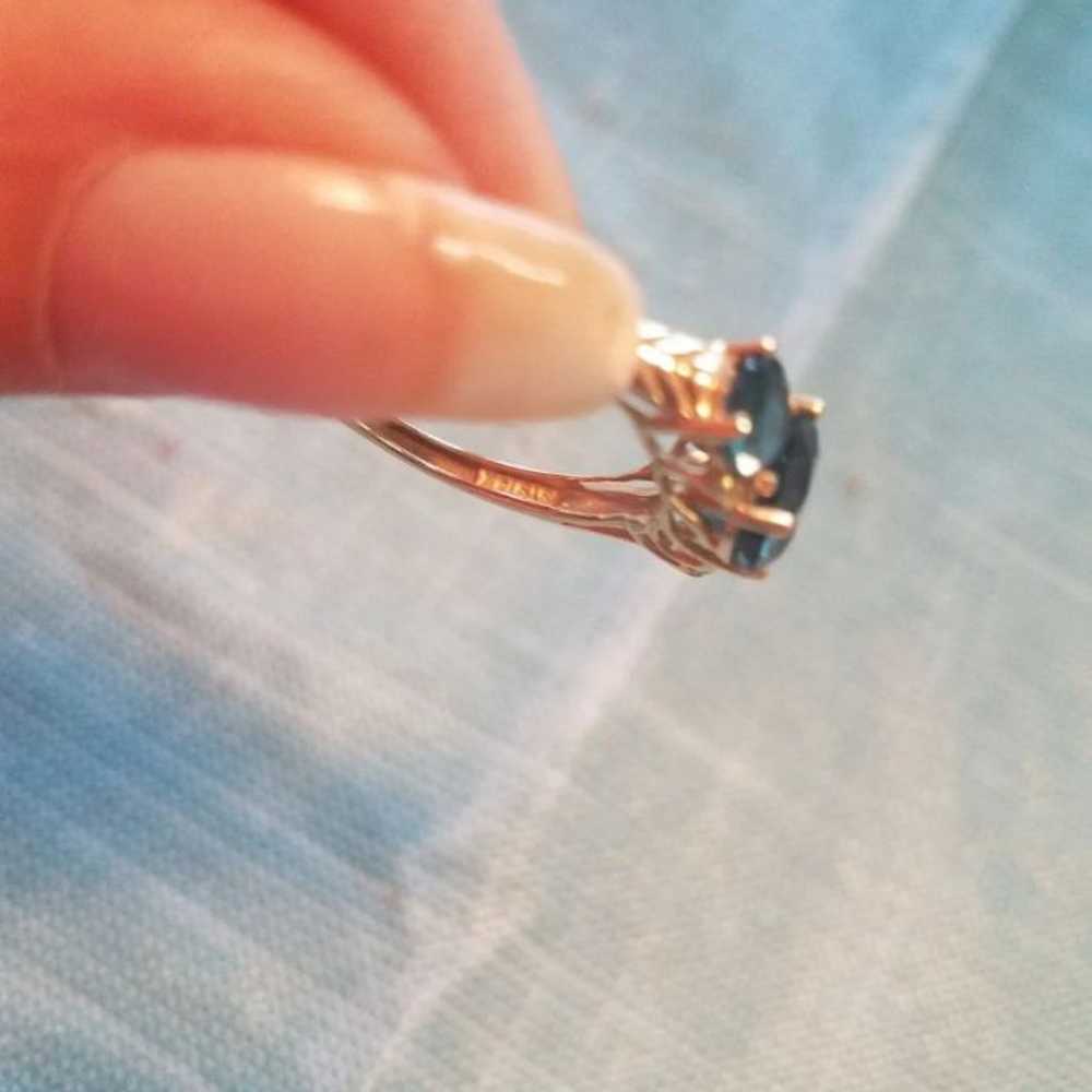 Vintage 14k Gold London Blue Topaz Ring - image 4