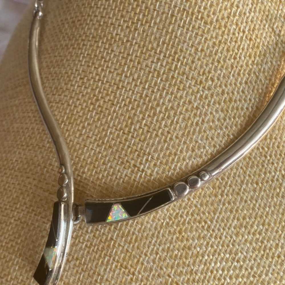 Vintage Signed FIJ Sterling Silver Y Drop Necklac… - image 5