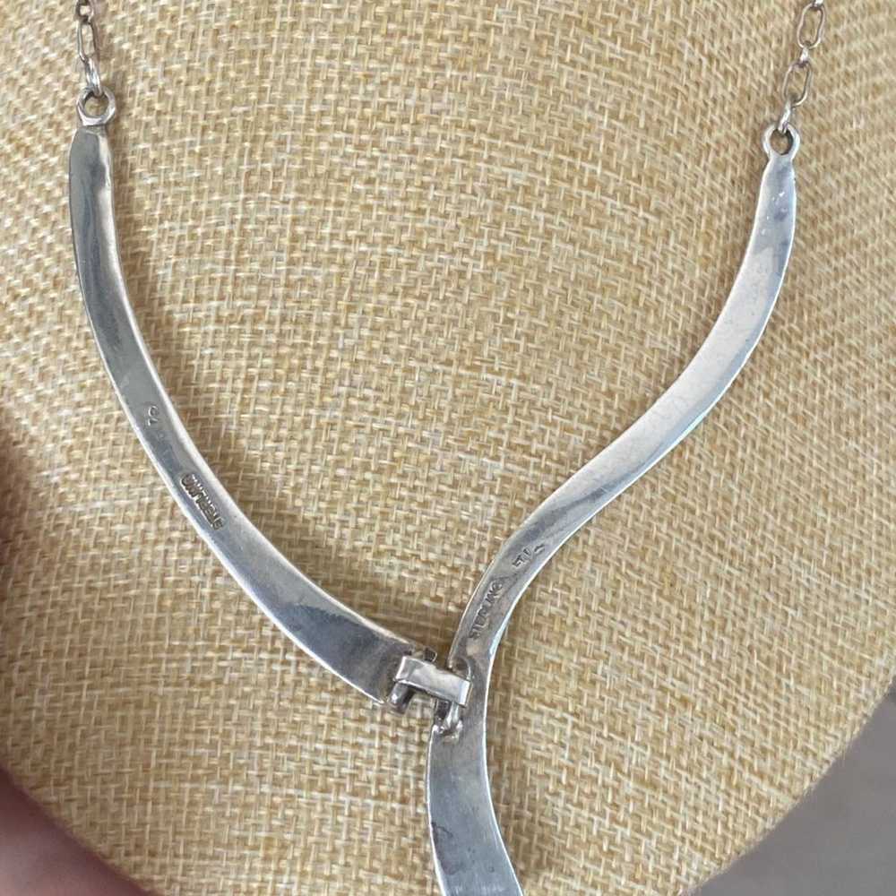 Vintage Signed FIJ Sterling Silver Y Drop Necklac… - image 6