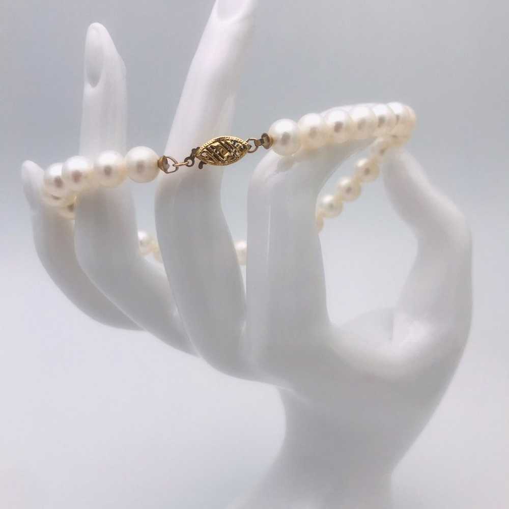 Estate Natural Pearl/14kt Gold Bracelet - image 12