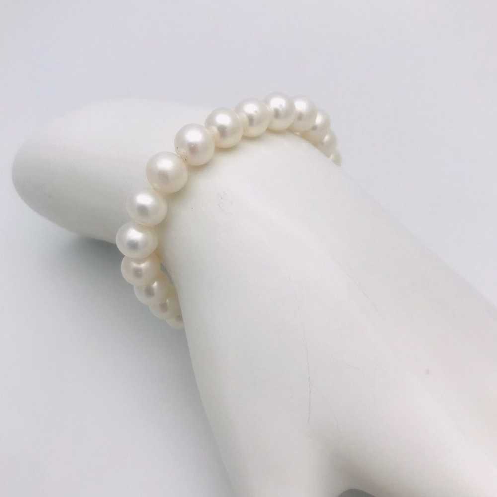 Estate Natural Pearl/14kt Gold Bracelet - image 2