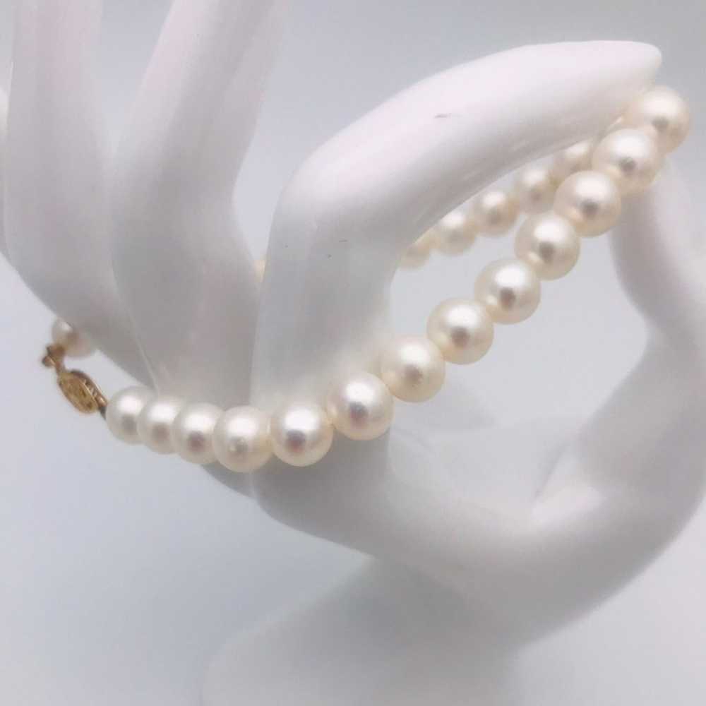 Estate Natural Pearl/14kt Gold Bracelet - image 9