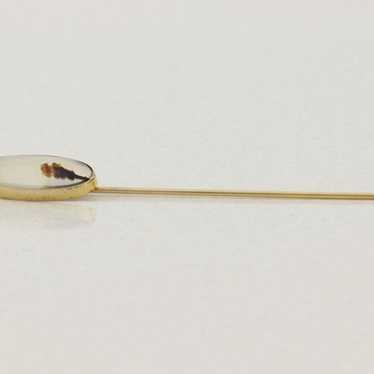 Vintage 10K Gold White Topaz selling Stickpin Triangle Head Solid Gold Hat / Stick Pin