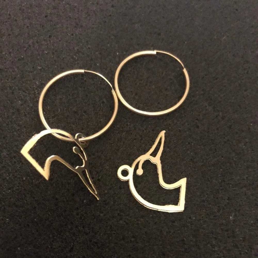 14K Solid Gold Vintage Duck Hoops unlimited Editi… - image 4