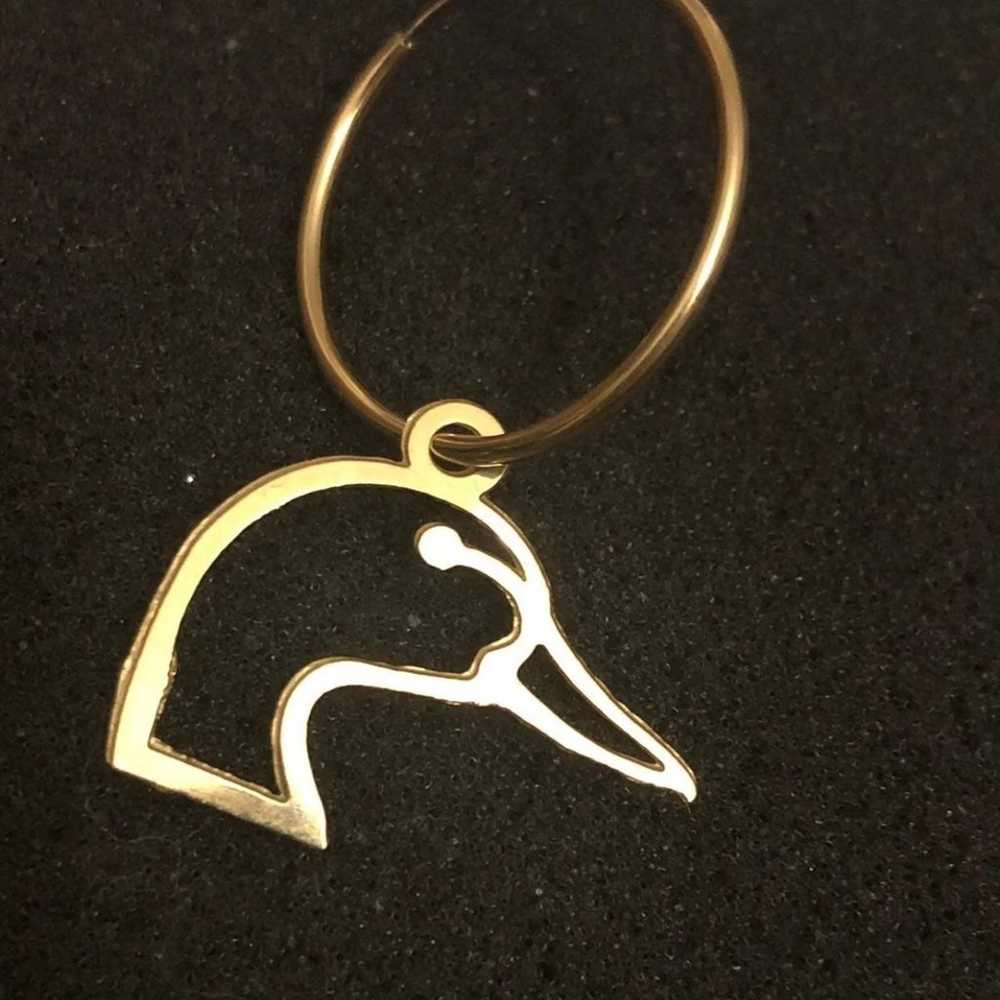 14K Solid Gold Vintage Duck Hoops unlimited Editi… - image 6