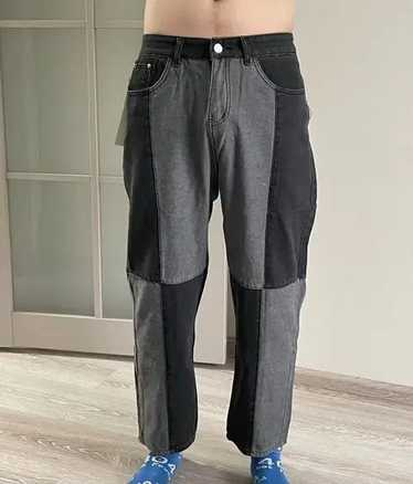 Streetwear Fashion Men's Denim Wide-leg Pants - image 1