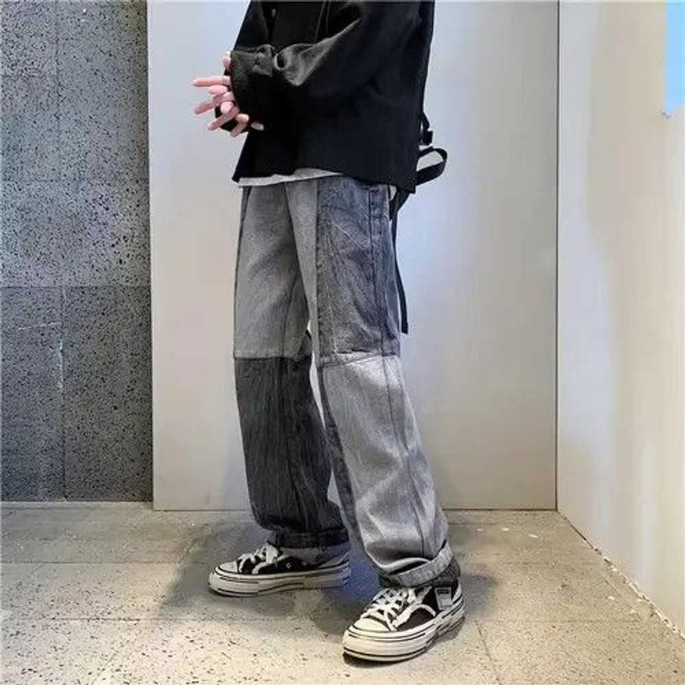 Streetwear Fashion Men's Denim Wide-leg Pants - image 4