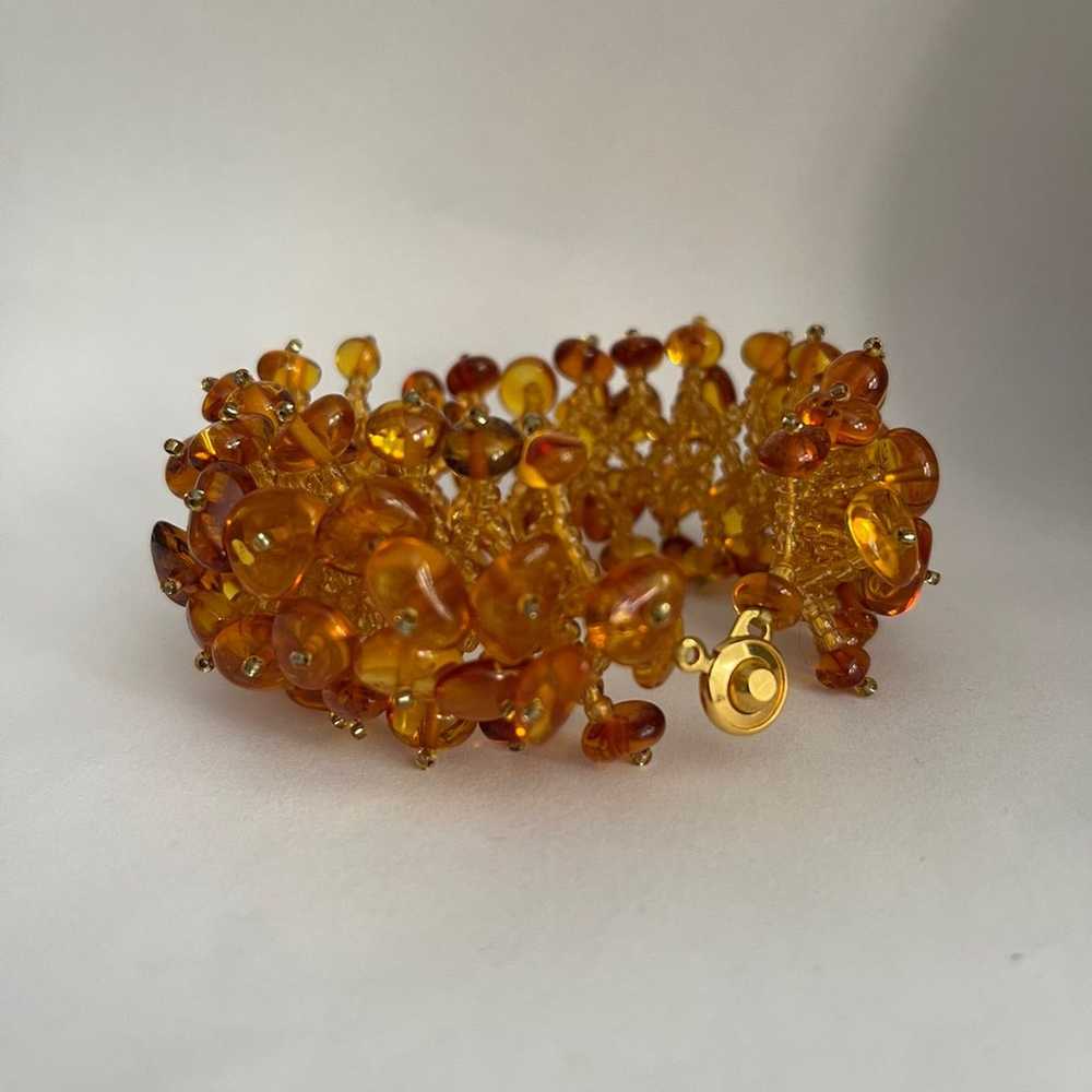 Hand woven Baltic amber bracelet - image 2