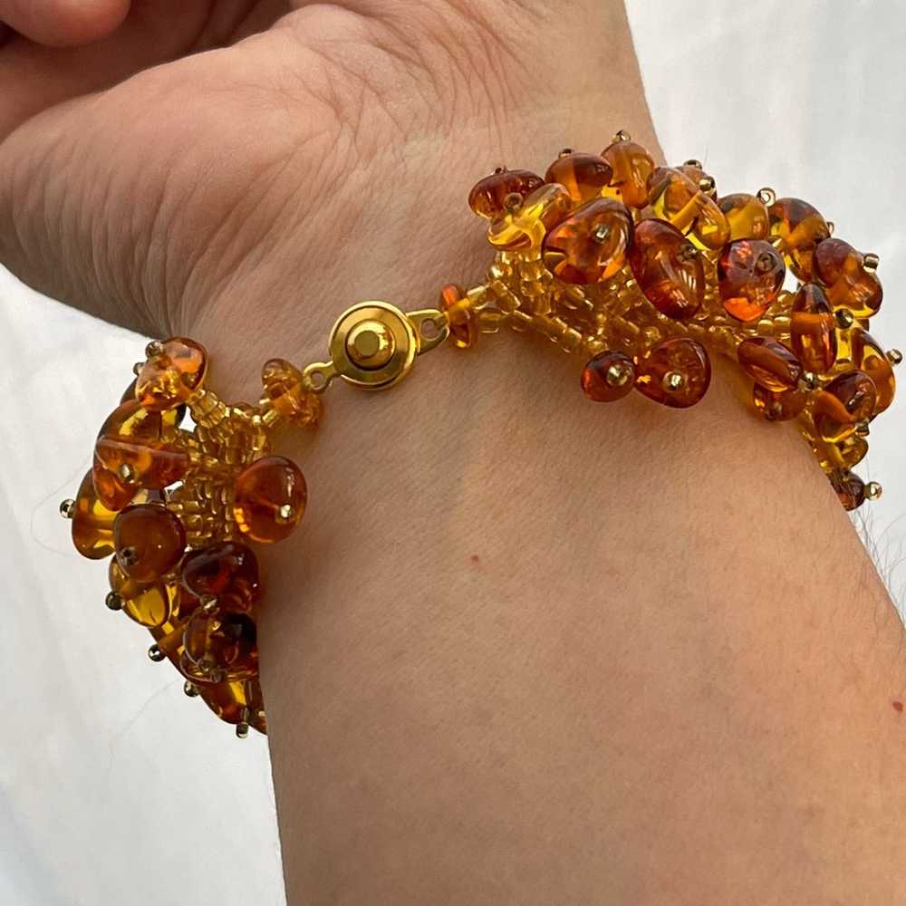 Hand woven Baltic amber bracelet - image 6