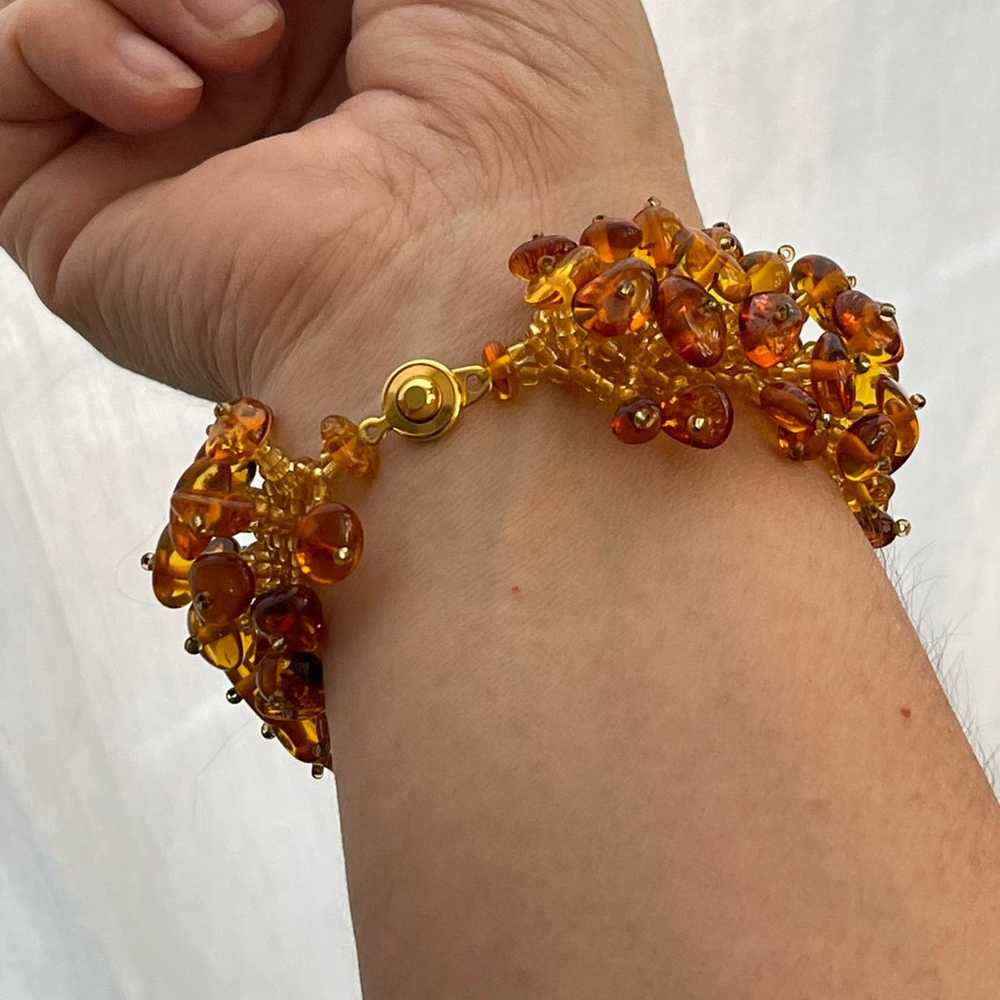 Hand woven Baltic amber bracelet - image 7