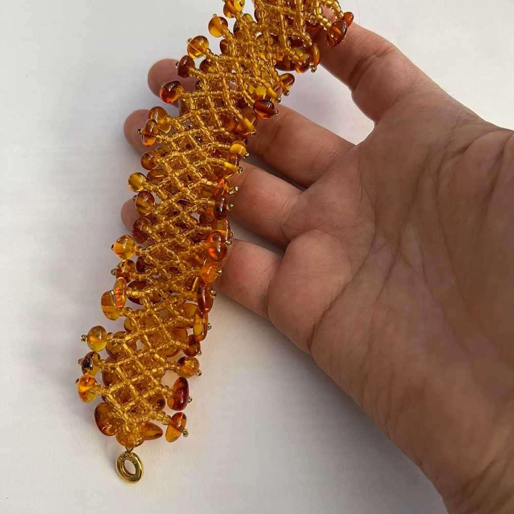 Hand woven Baltic amber bracelet - image 8