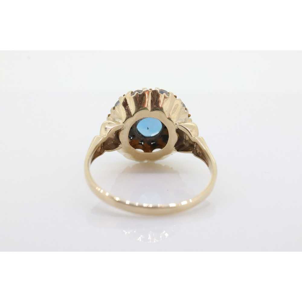 10k Blue Topaz and White Topaz Halo ring. 10k Aqu… - image 7