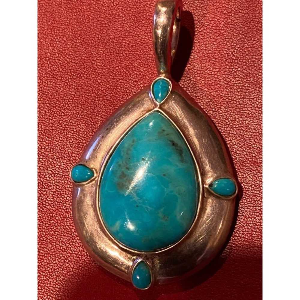 CR 925 Sterling Silver & Turquoise Pendant - image 4