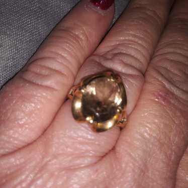 Vintage Smokey Topaz 10k ring size 7 - image 1