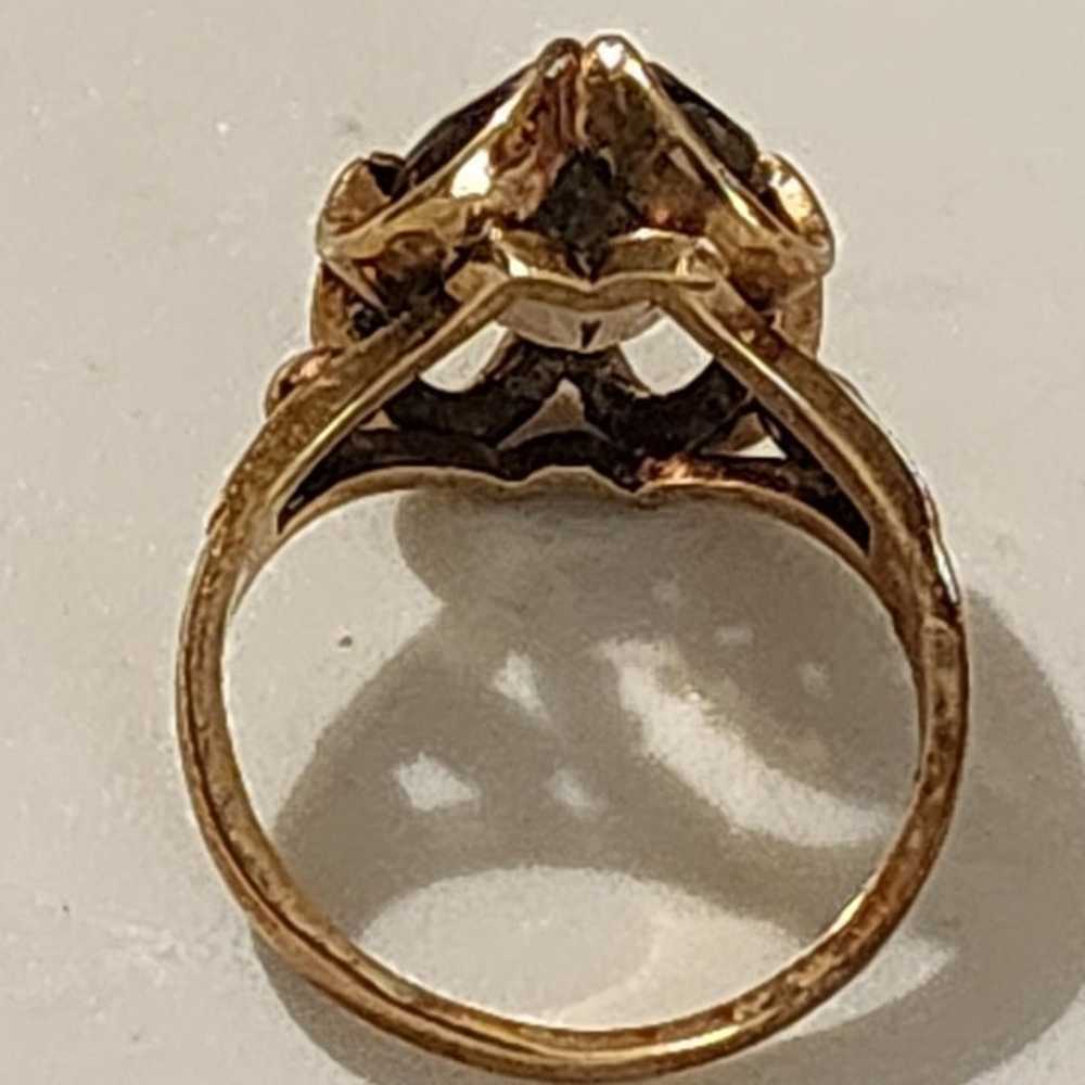 Vintage Smokey Topaz 10k ring size 7 - image 5