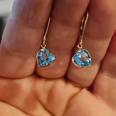 New. 10k blue topaz heart earrings approximately … - image 1