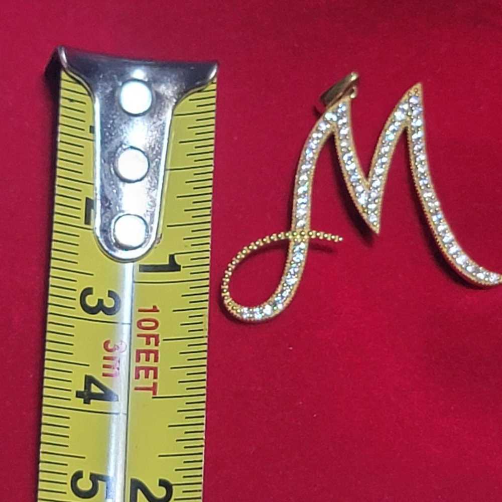 18k Gold pendant letter M - image 3