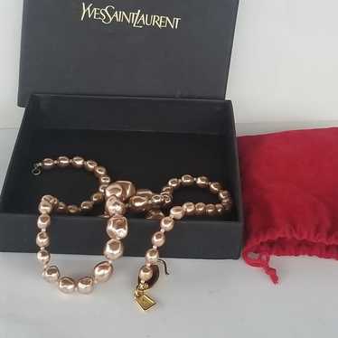 Vintage  YSL  baroque faux pearl  neckla