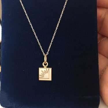 10K solid gold pendant and solid 10K white gold c… - image 1