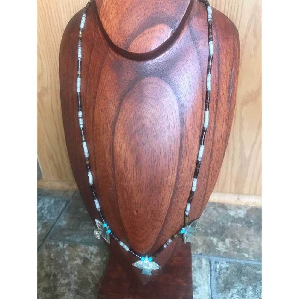 Zuni Necklace Native American Hand Carved Mother … - image 1