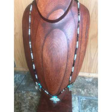 Zuni Necklace Native American Hand Carved Mother … - image 1