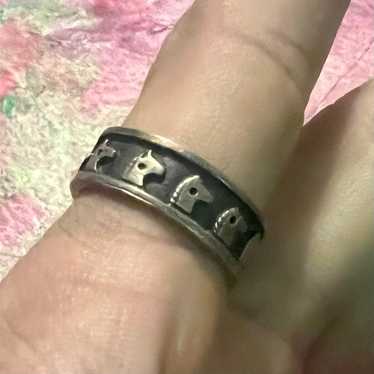 Navajo Indian Sterling Silver Horse Ring