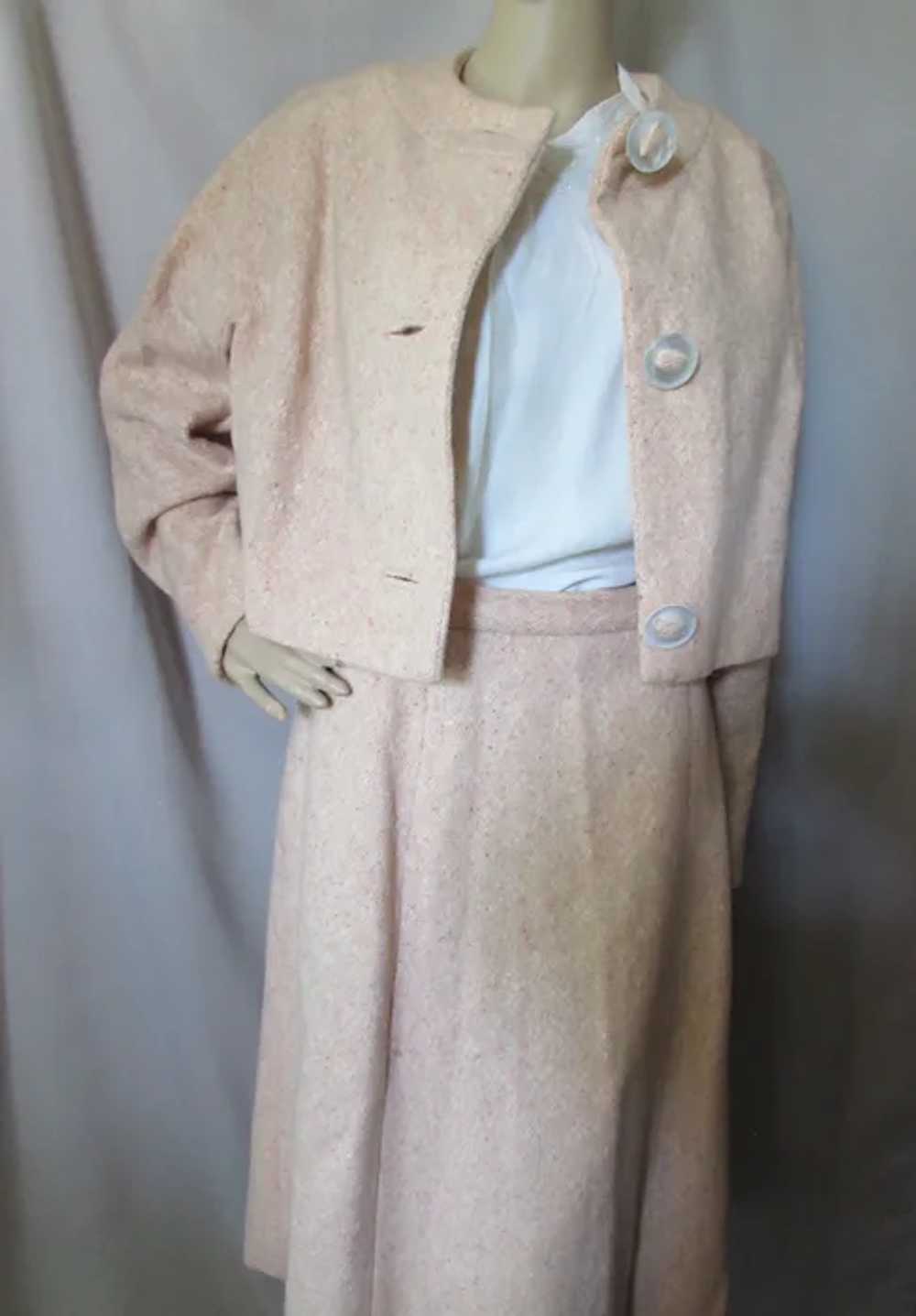 Interesting Peach Tweed Two Piece Set Boxy Jacket… - image 2