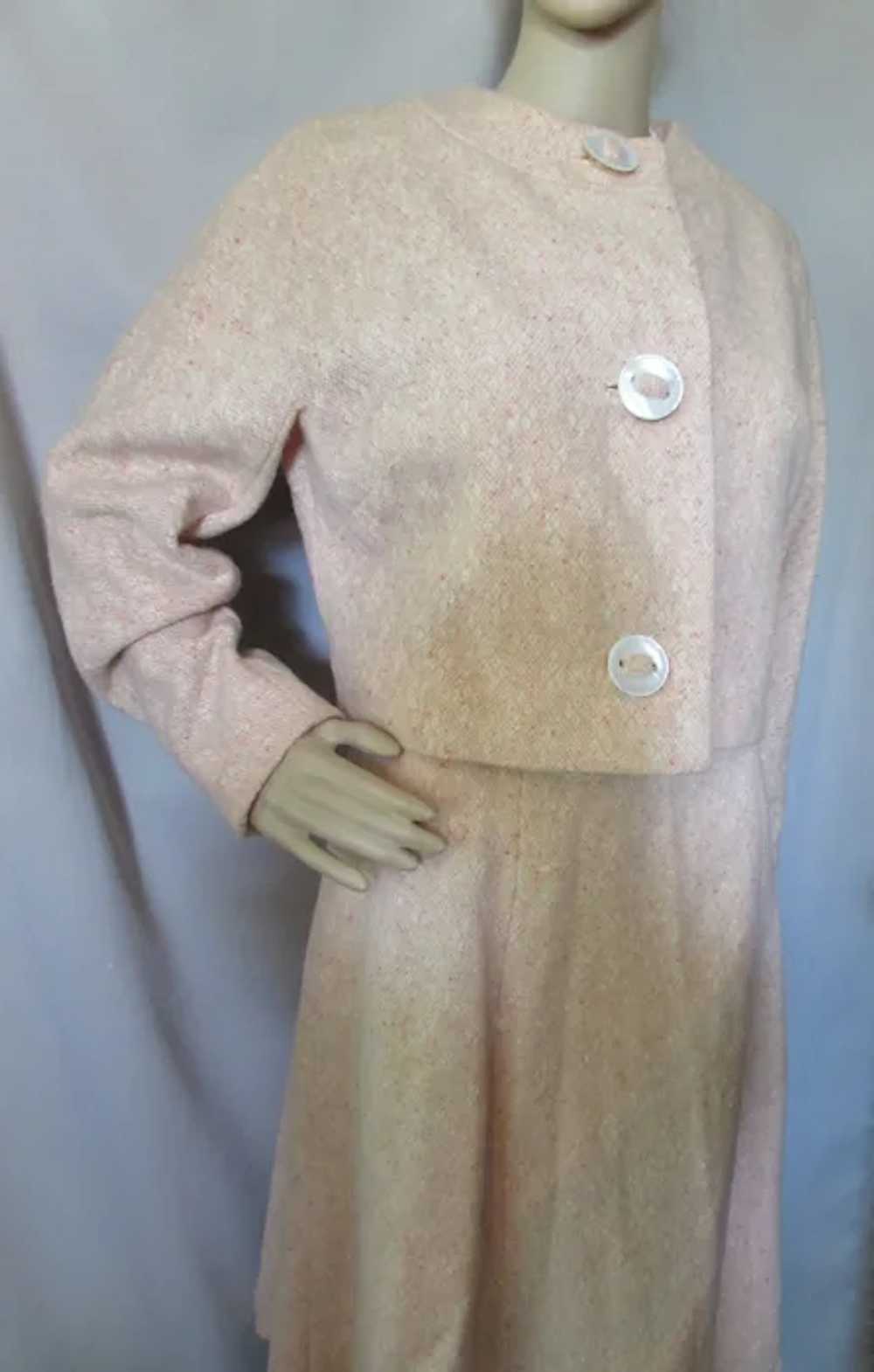 Interesting Peach Tweed Two Piece Set Boxy Jacket… - image 3