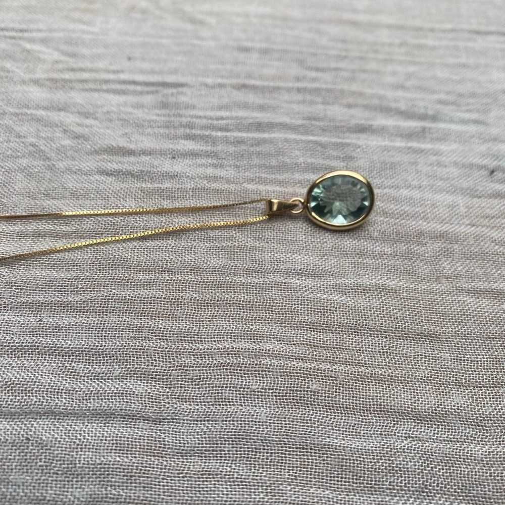 14k solid gold bezel set fluorite pendant - image 5