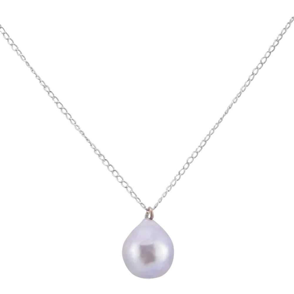 Cultured Pearl Pendant on Chain - image 1