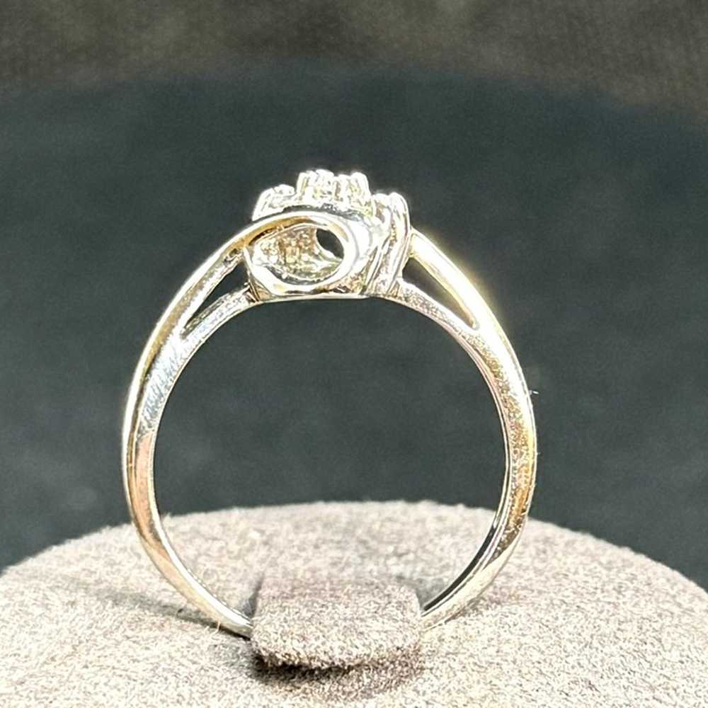 10K White Gold Three Diamond Bypass Promise Engag… - image 3