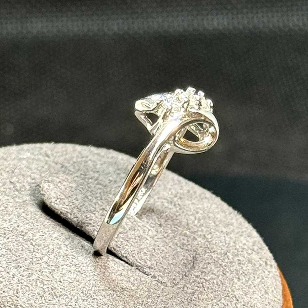 10K White Gold Three Diamond Bypass Promise Engag… - image 4