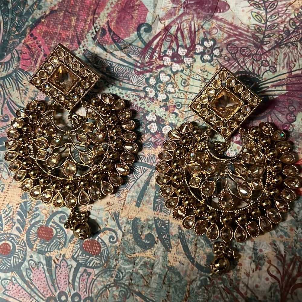 Indian pakistani polki jewelry set - image 3